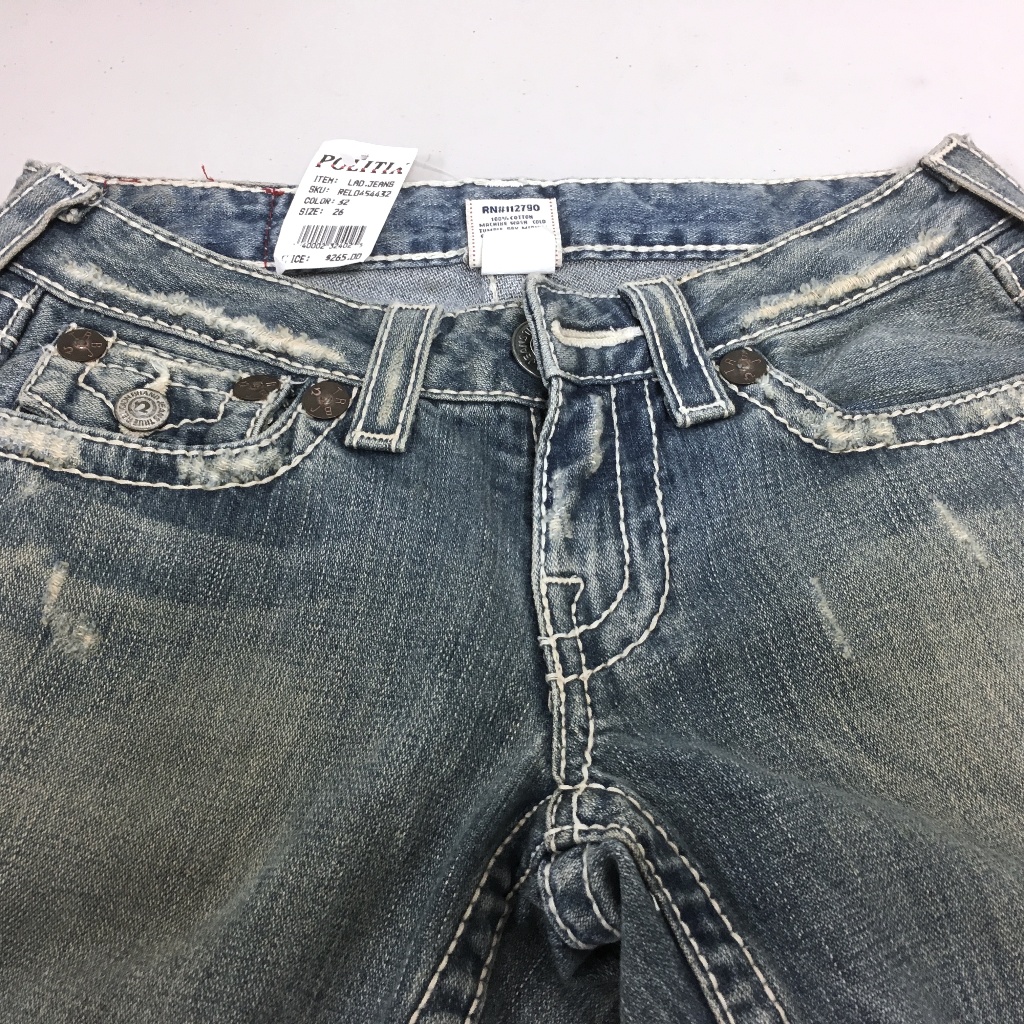 True Religion Joey Big T Denim Jeans Flare 26 X 34 Vintage Nwt